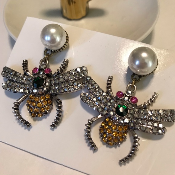 H&M Earrings Statement Cocktail NWT Faux Pearl - Picture 6 of 8